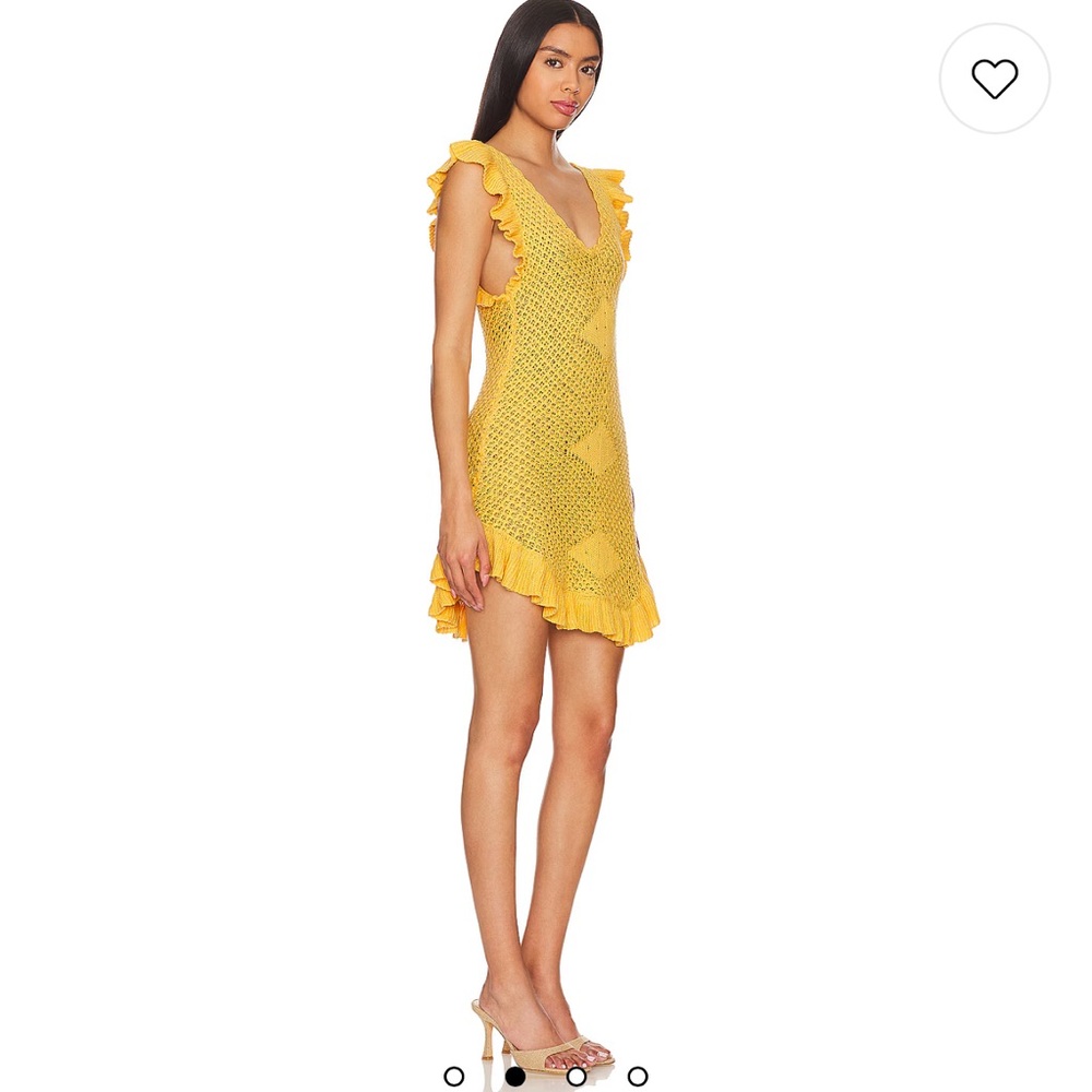 Free People Mykonos Sweater Mini Dress in Sunset Gold